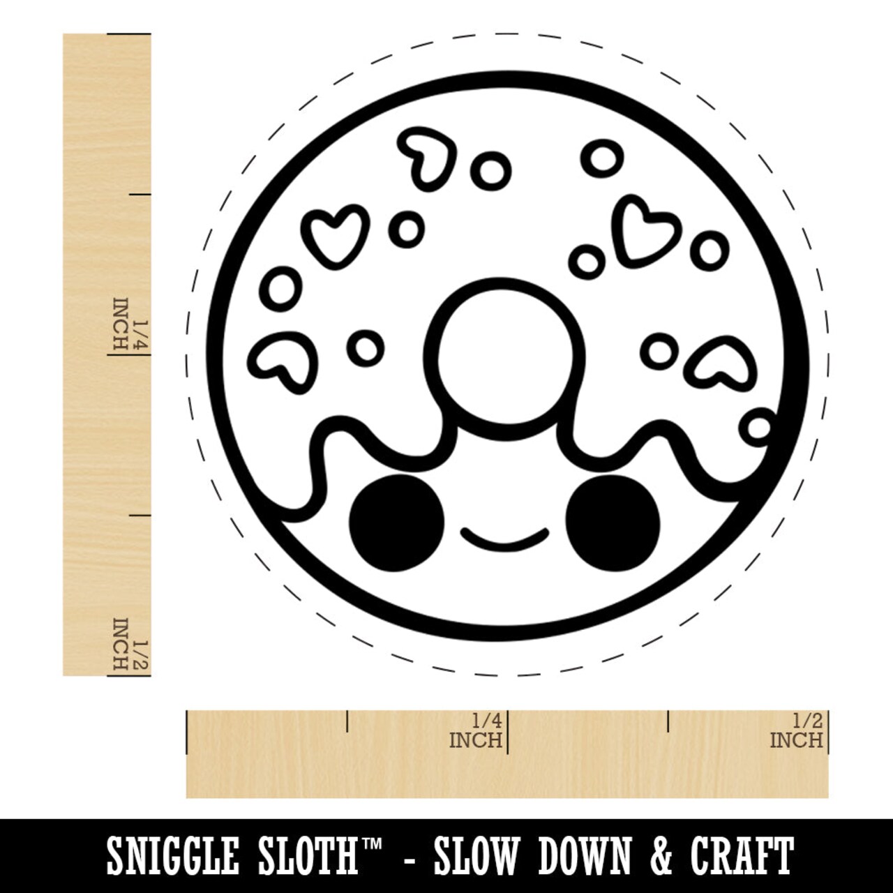 Deliciously Kawaii Chibi Donut Rubber Stamp for Stamping Crafting Planners